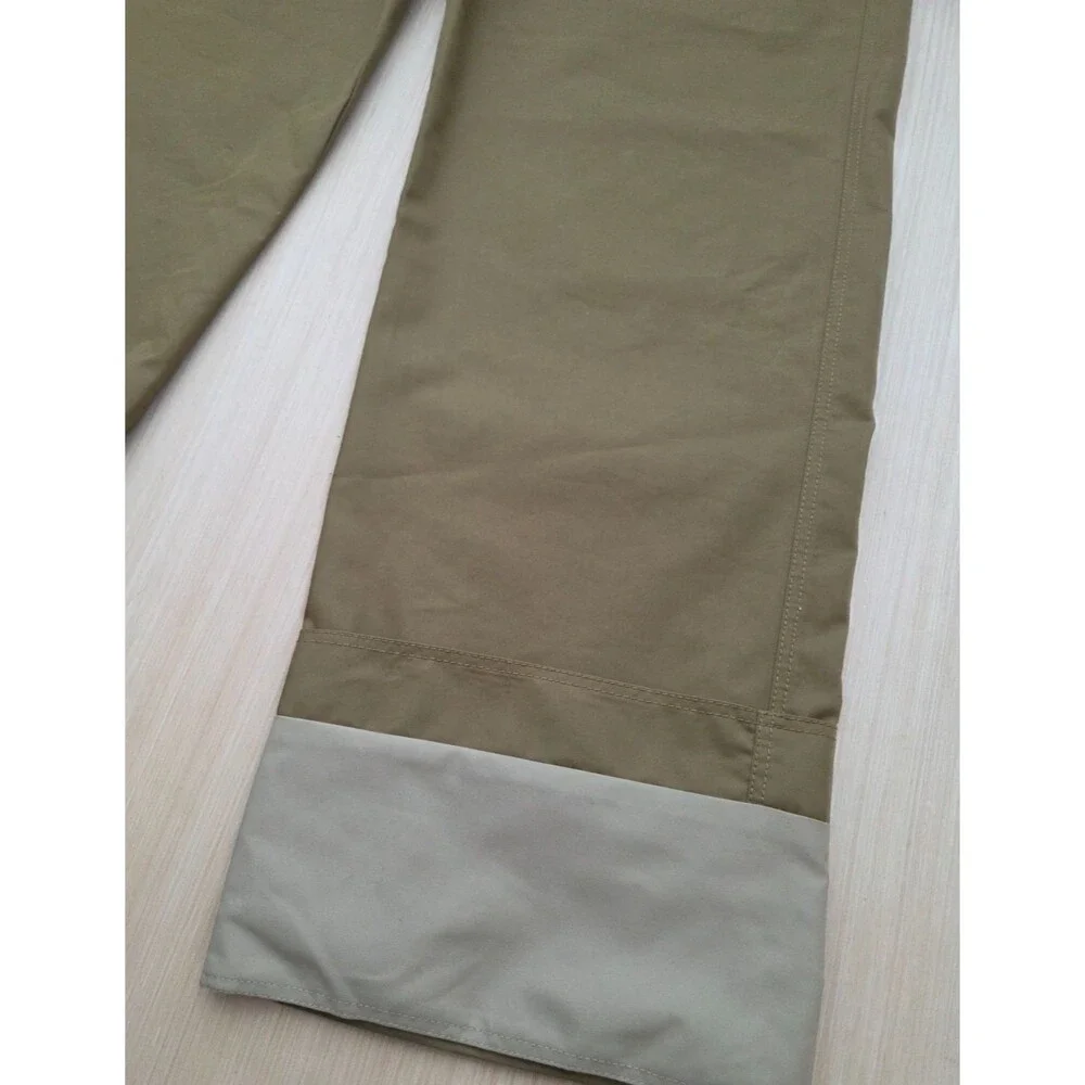 Zara  Woman Collection Medium Belted Twill Wide Leg Pants Women’s Olive Brown - Picture 3 of 11